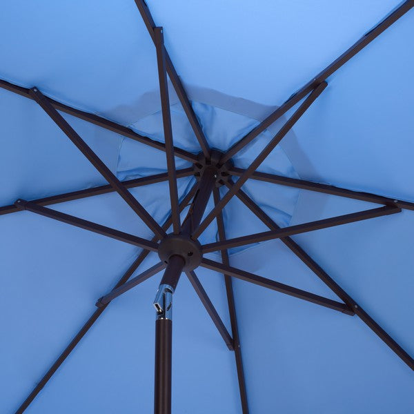 Torsa Crank Umbrella in Baby Blue with White Fringe (9 ft)