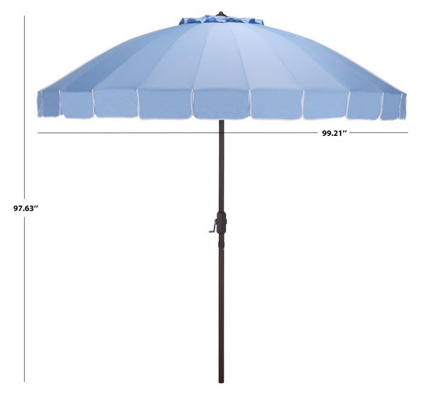 dimensions of 9 ft patio umbrella SAFAVIEH Outdoor Furniture Panza Umbrella, Crank Lift Shade with Aluminum Frame E-Bike — TI CYCLES Easy to fold and Color:Eddy Blue TEETH