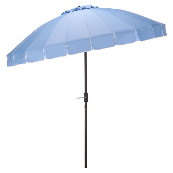 baby blue patio umbrella Safavieh Outdoor Panza 9ft Crank Umbrella, Baby Blue