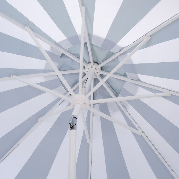 Mezze Crank Outdoor Umbrella in Hunter Green Stripe with White Edge (9 ft)