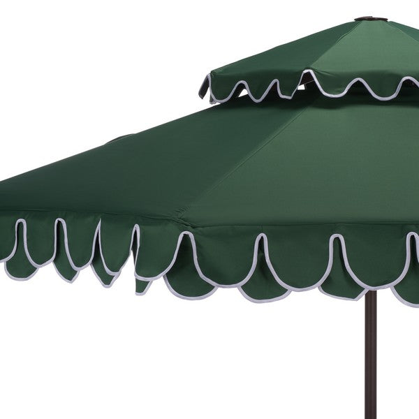 SAFAVIEH Outdoor Kjerstin Valance 9Ft Double Top Umbrella