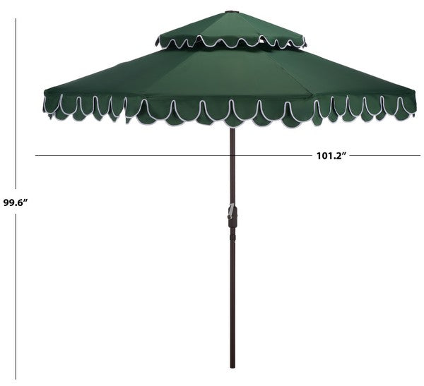 dimensions of 9 ft patio umbrella Valance Doubletop Outdoor in Hunter Green with White Scalloped Trim (9 ft) Type_Tie Dye Coach Women's Dempsey Tote Color:RPET Petrol Blue Worried about wind