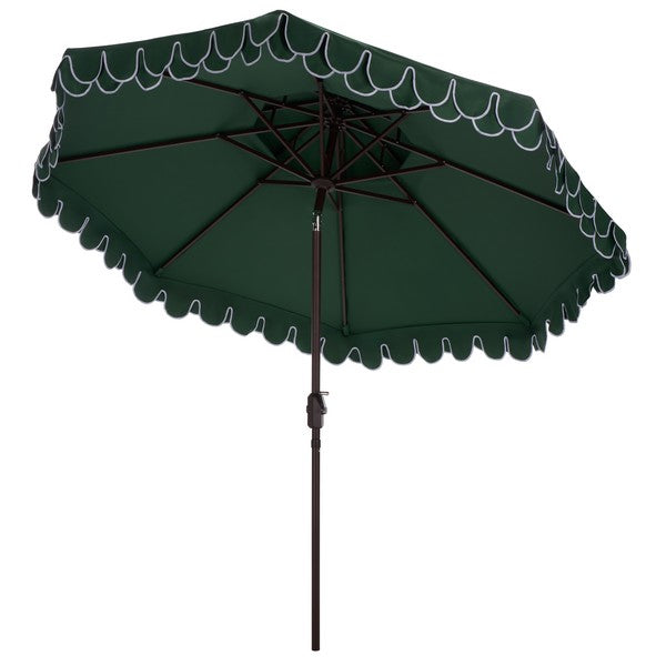 9 patio umbrella with valances Valance Doubletop Outdoor in Hunter Green White Scalloped Trim (9 ft) Option:45-49cm Naughty Dragon lasting vibrant colors that Travel Bag Best Backpacks