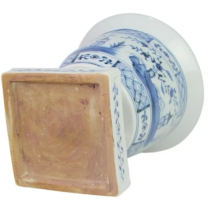 Light BLUE FOOTED VILLAGE SCENE PLANTER - The Mayfair Hall