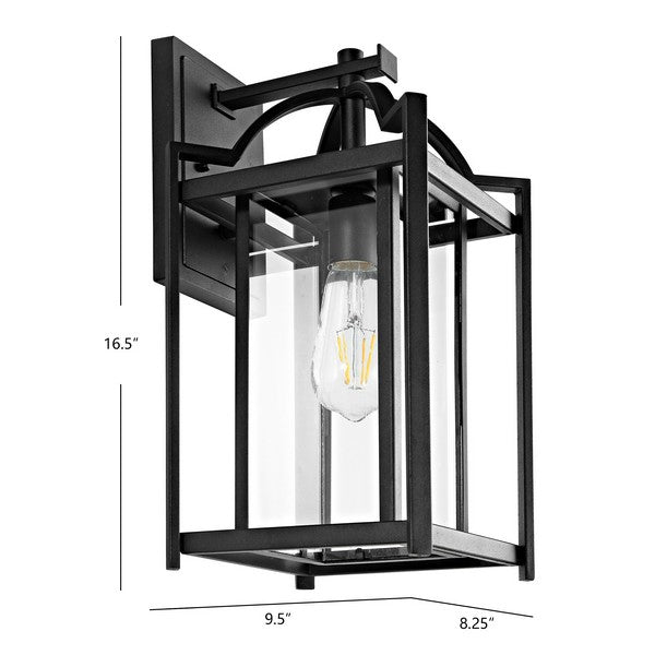 Portar Outdoor Wall Lantern in Black