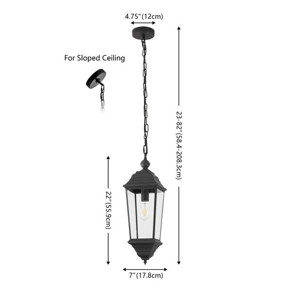 Teri Outdoor Metal Pendant Lighting in Black
