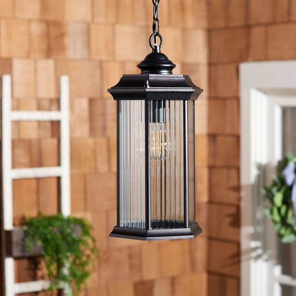 Hylan Outdoor Steel Pendant Lighting in Black