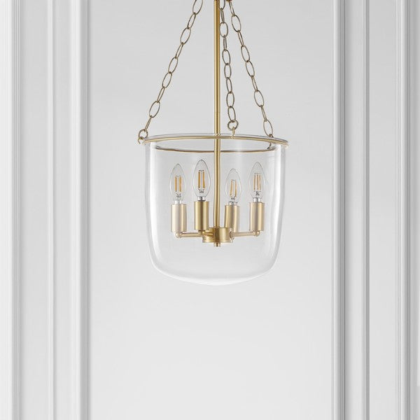 Dahye Pendant in Brass Gold with Clear Glass Shade