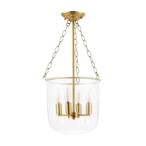 Dahye Pendant in Brass Gold with Clear Glass Shade
