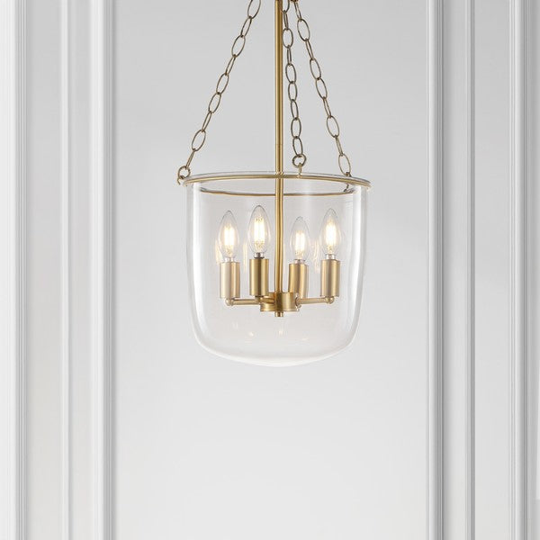 Dahye Pendant in Brass Gold with Clear Glass Shade