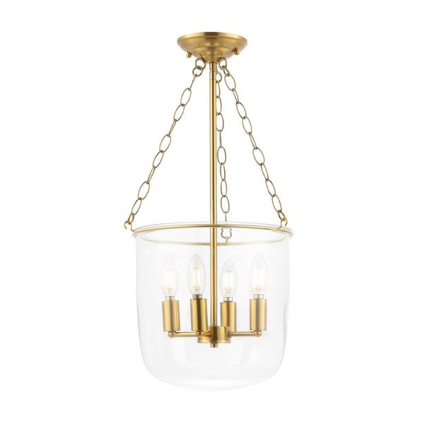 Dahye Pendant in Brass Gold with Clear Glass Shade