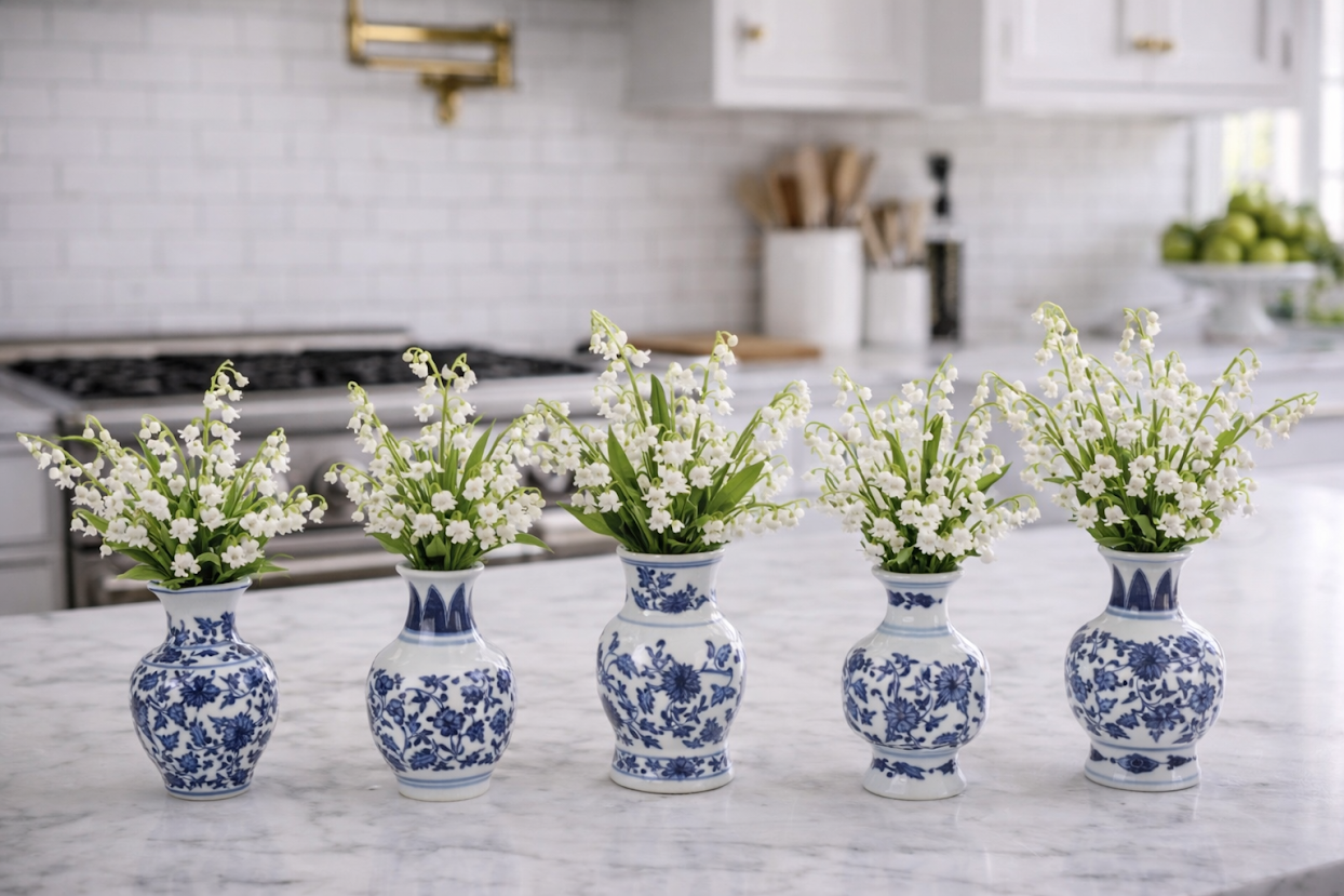 Set of 5 Mini Dark Blue Bud Vases