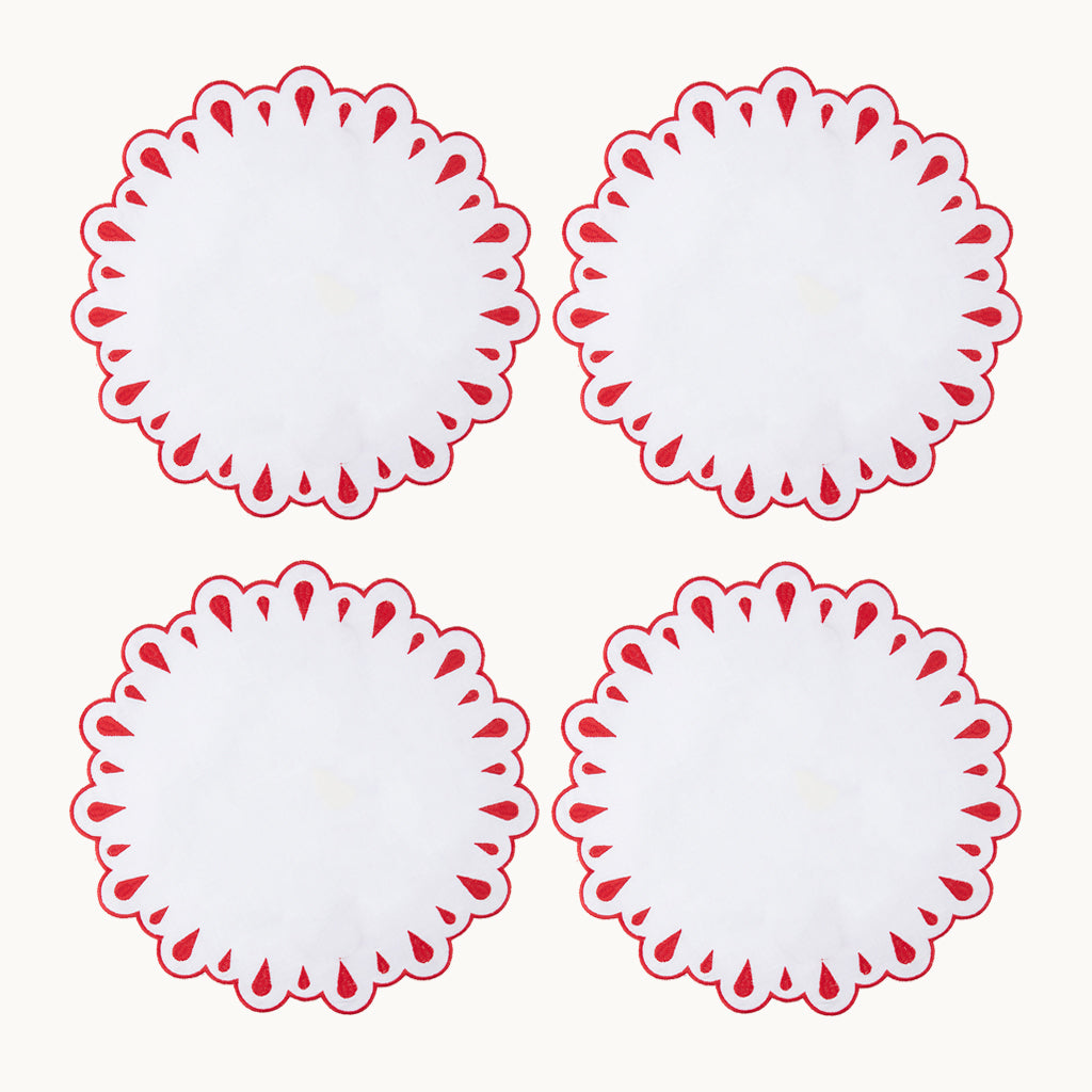 Margaret red linen placemat (set of 4)