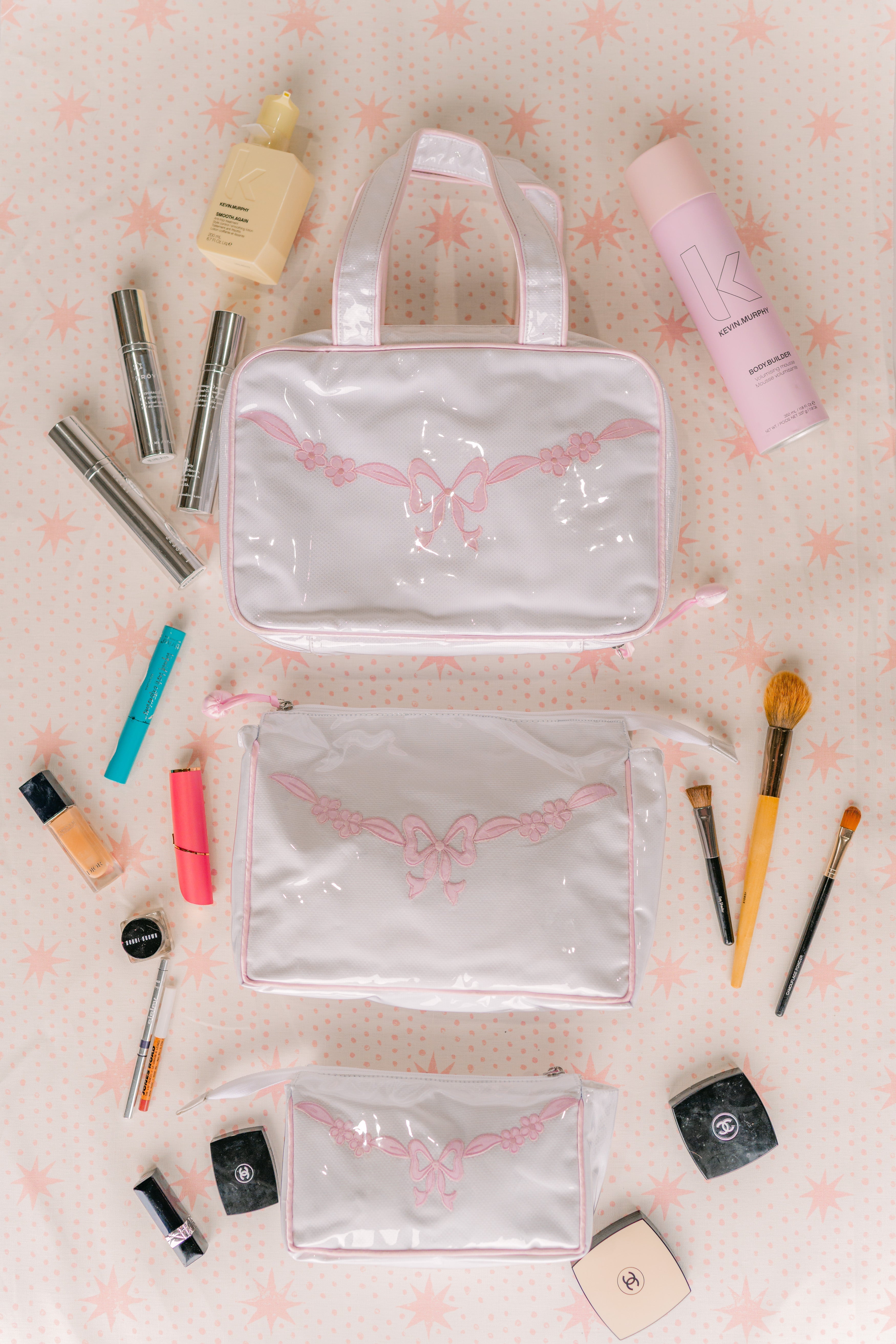 FLORAL BOW HANGING TRAVEL BAG