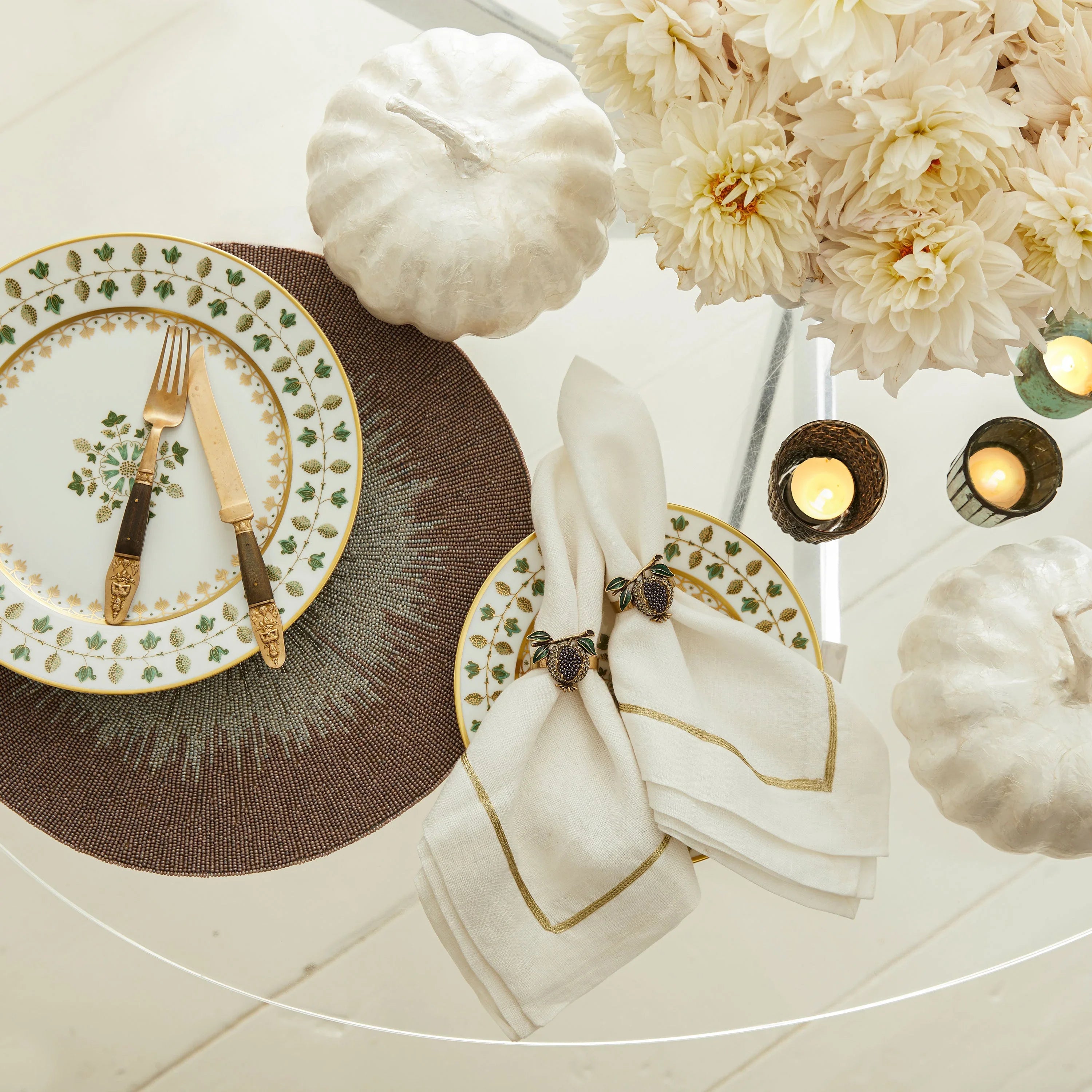 Pomegranate skinny napkin rings, set of four - The Mayfair Hall