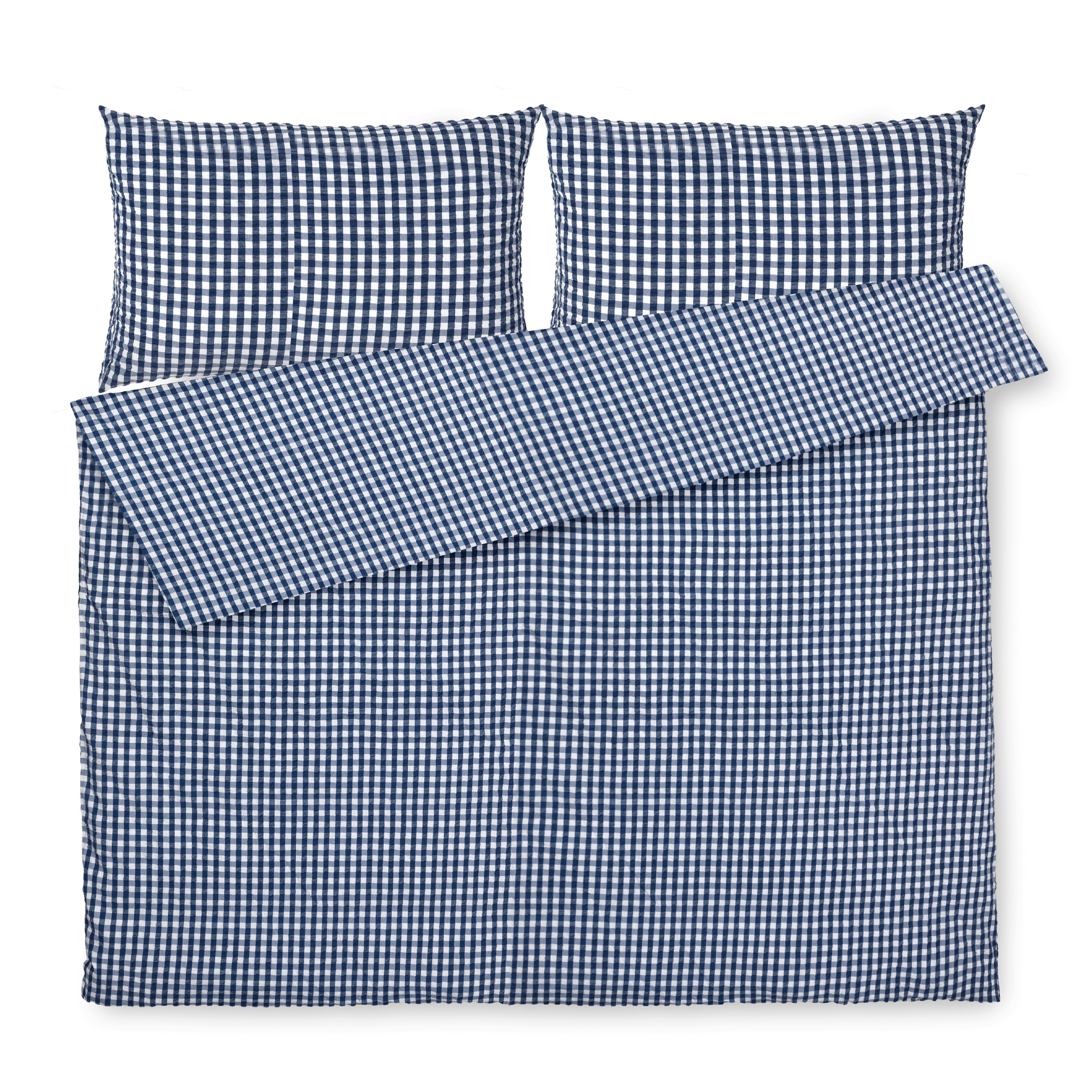 JUNA Bæk&Bølge Duvet Cover Set, Dark Blue/White
