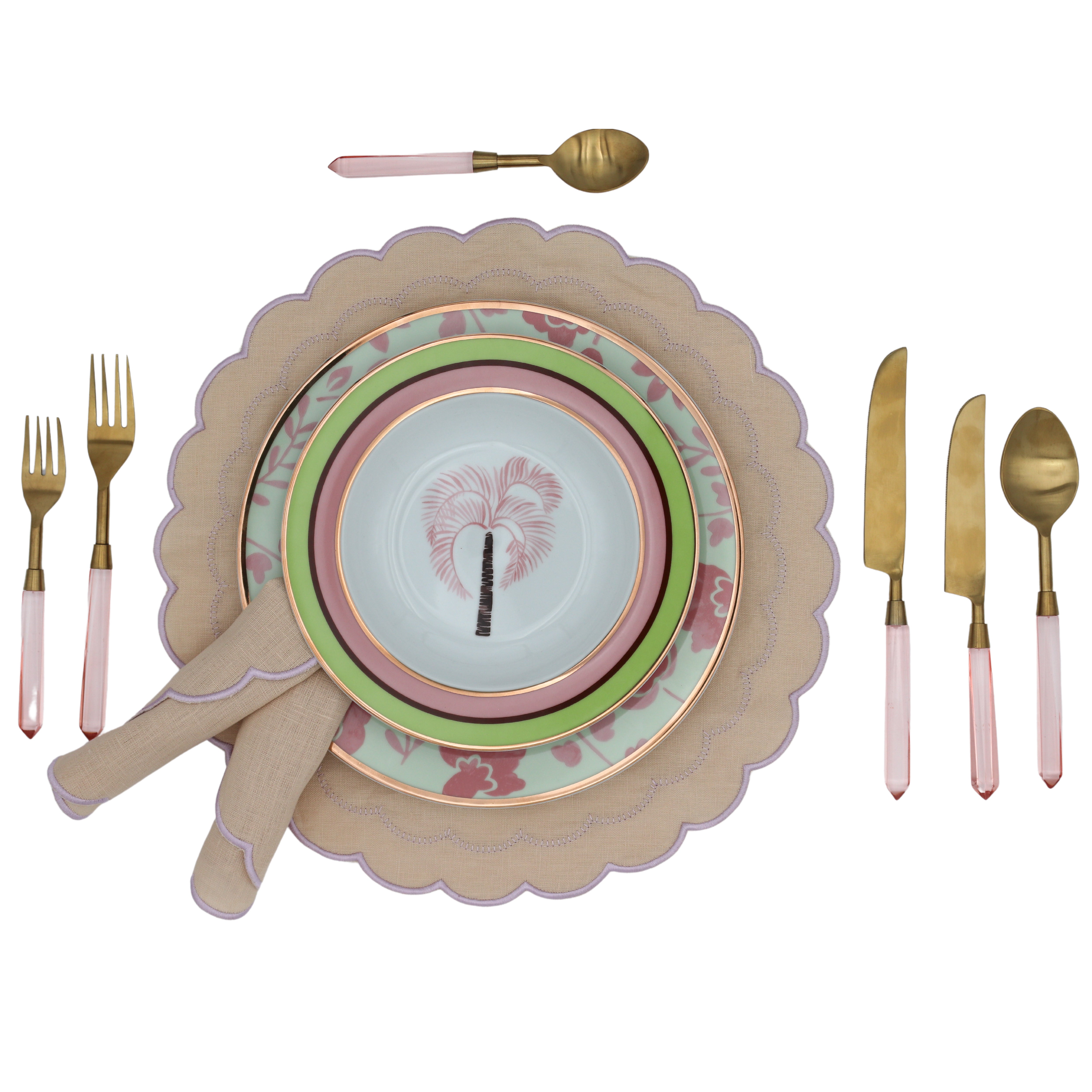 24pc Set Peony Blush Cutlery - 6 Piece - Set of 4