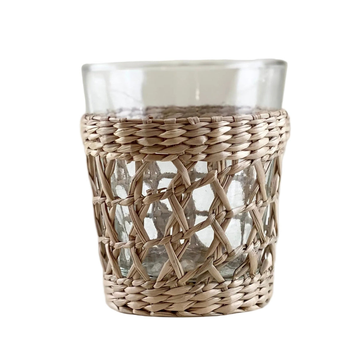 Seagrass Cage Glass Tumbler — Small