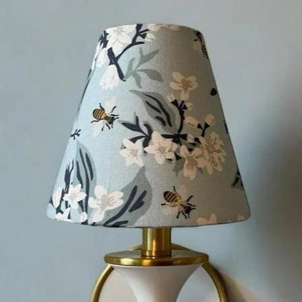 Blue Floral Sconce Shade in Honey Bee - The Mayfair Hall