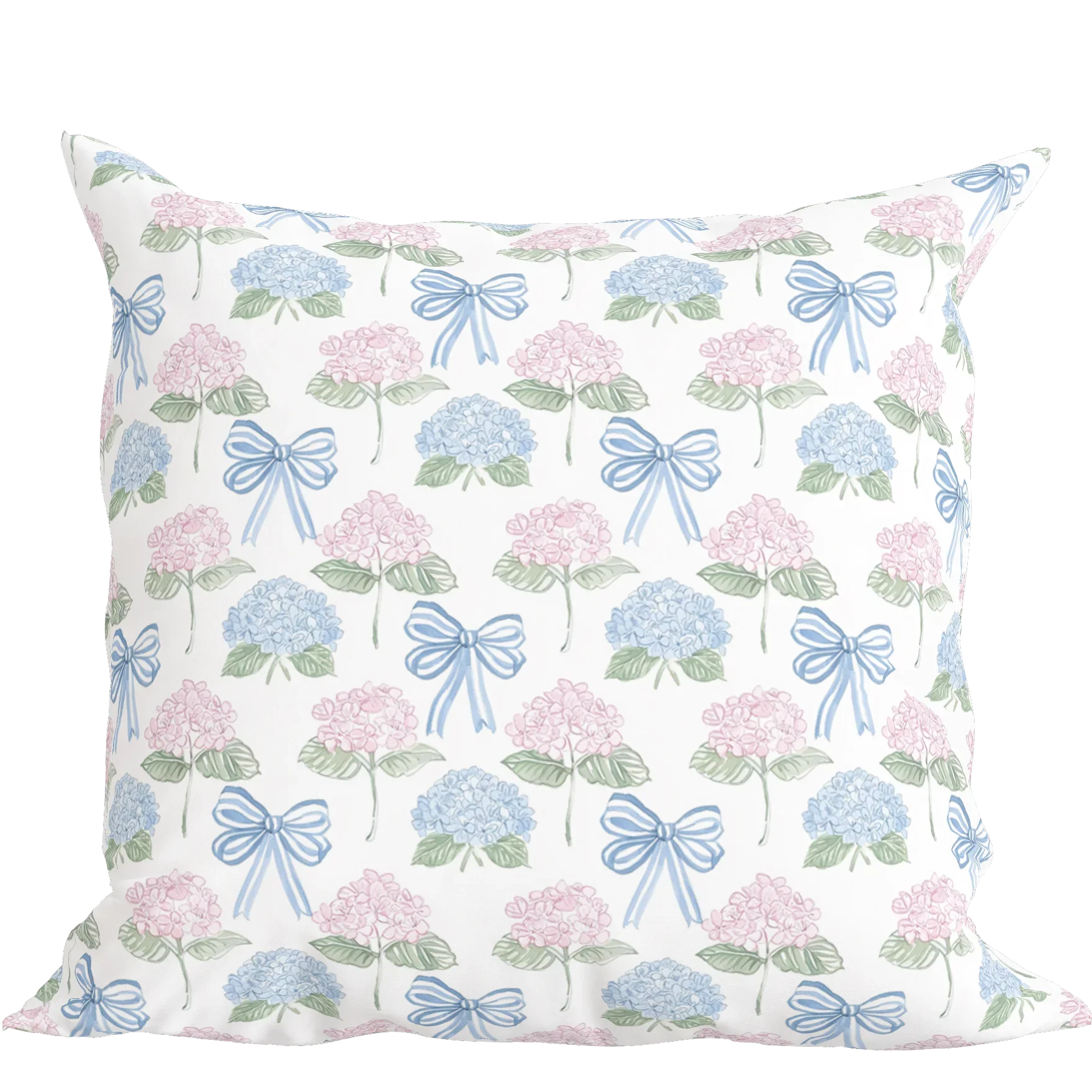 Floral Bow Pillow in Hydrangea Hills - The Mayfair Hall