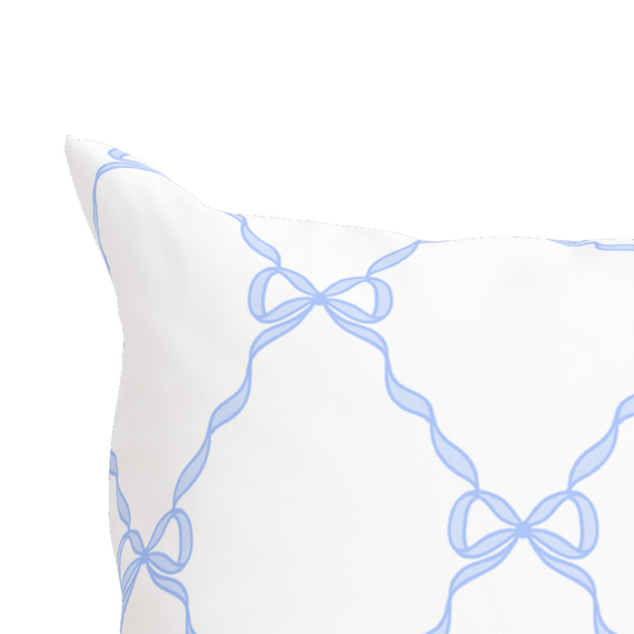 Blue Bow Pillow in Windsor