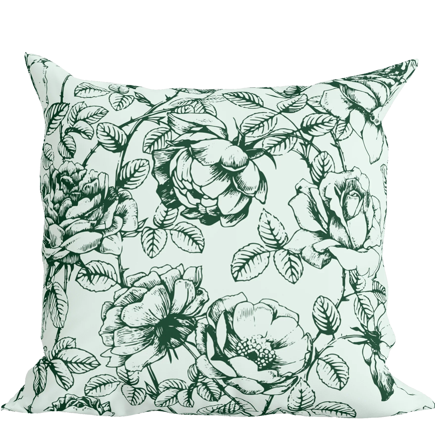 Mint Green Floral Pillow in Emmaline - The Mayfair Hall