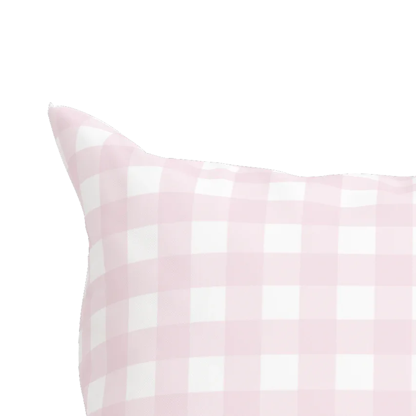 Classic Pink Check Pillow - The Mayfair Hall