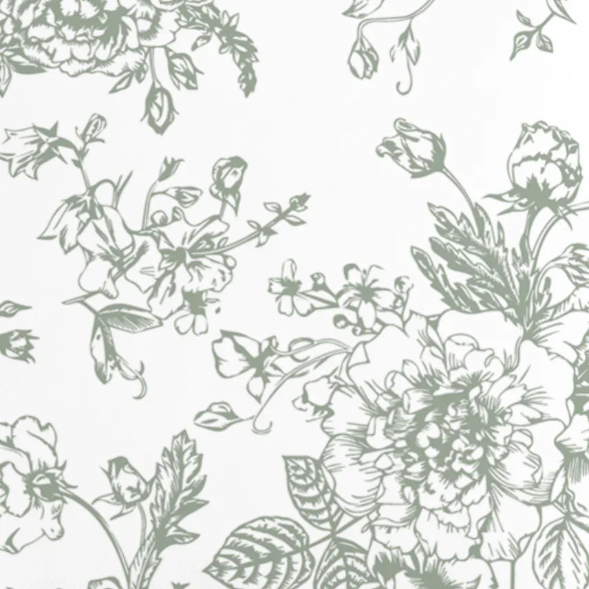Green Floral Toile Pillow in Rosecrest - The Mayfair Hall