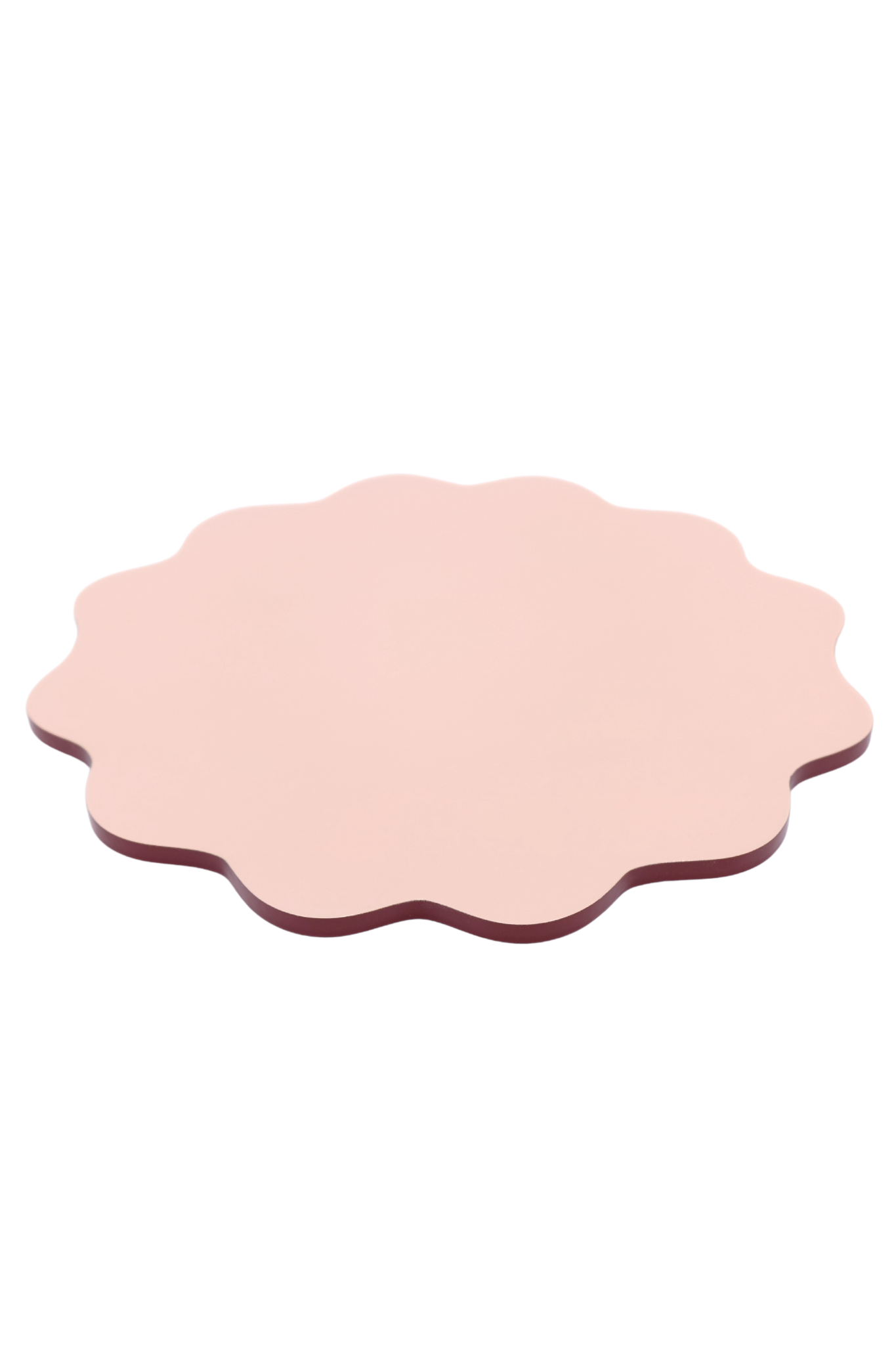 Blush Pink Scalloped Lacquerware Placemat Set