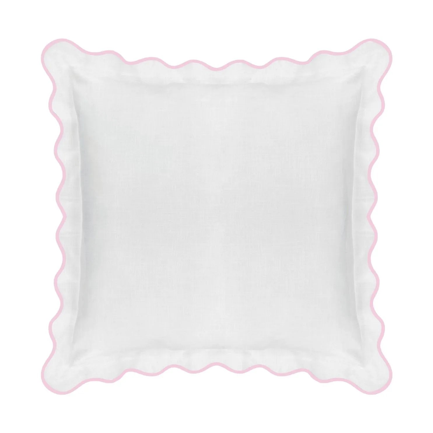 Scalloped Euro Sham, Pink / White