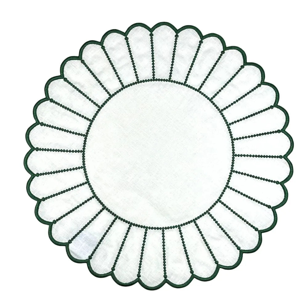 Studio Collection: Pippa Placemat - White/Dark Green (Set of 4)
