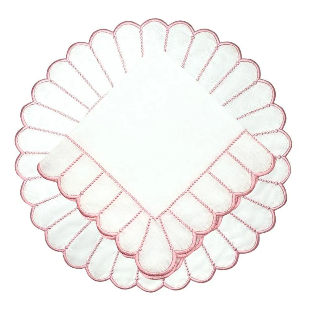 Flying Sheep Country Studio Collection: Pippa Placemat - White/Pink (Set of 4)