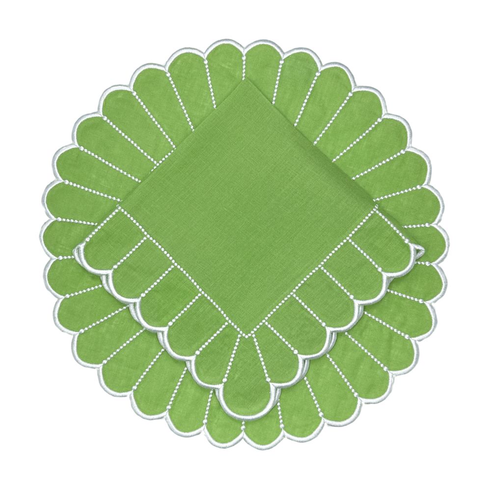 Studio Collection: Pippa Napkin - Green/White (Set of 4)