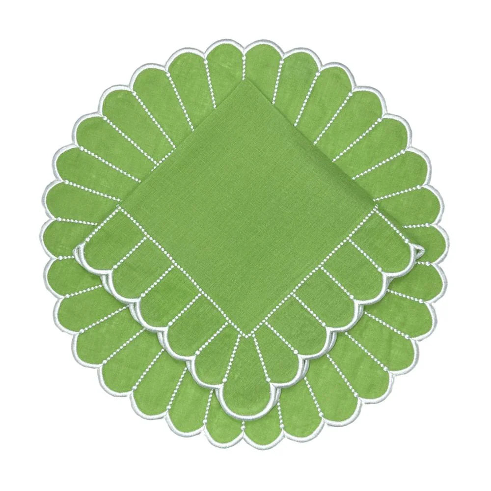 Studio Collection: Pippa Placemat - Green/White (Set of 4) - The Mayfair Hall