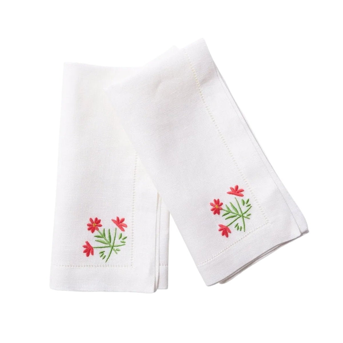 Primavera Embroidered Linen Dinner Napkins by Isla Capricho — Set of 4