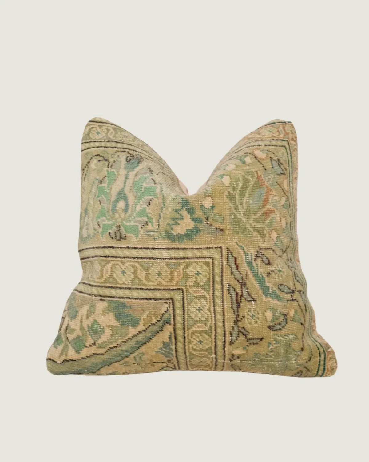 Sage Turkish Vintage Rug Pillow No.2 - The Mayfair Hall