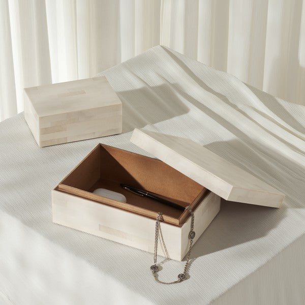 Sabi Decorative Box in Antique Ivory and Faux Bone (Set of 2)