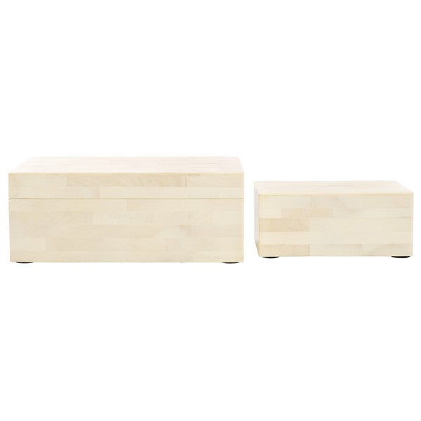 Sabi Decorative Box in Antique Ivory and Faux Bone (Set of 2)