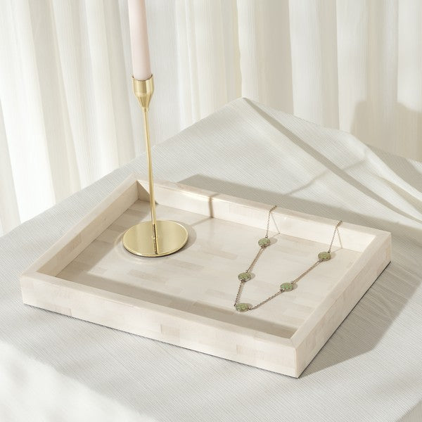 Sabi Rectangle Tray in Antique Ivory and Faux Bone