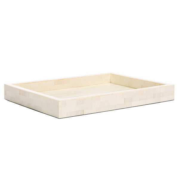 Sabi Rectangle Tray in Antique Ivory and Faux Bone