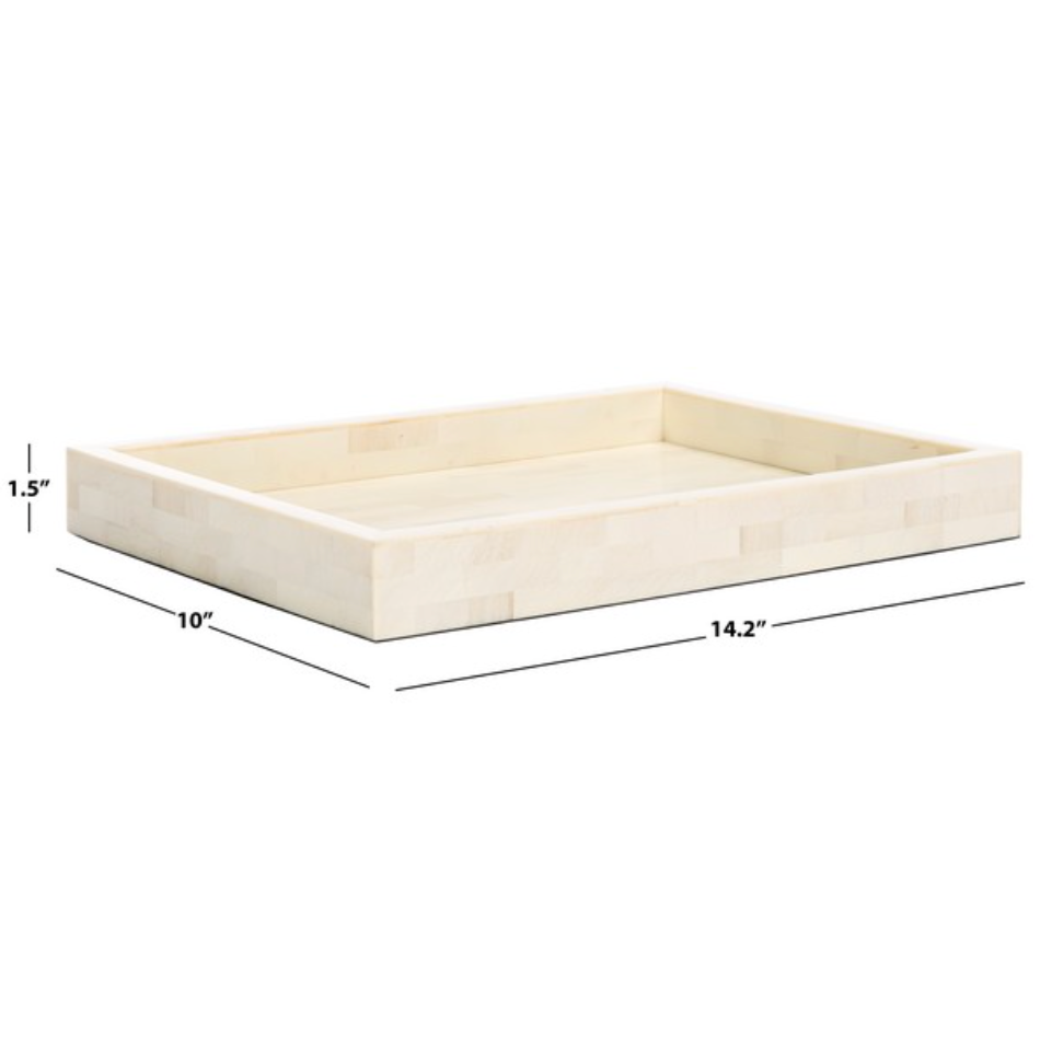 Sabi Rectangle Tray in Antique Ivory and Faux Bone
