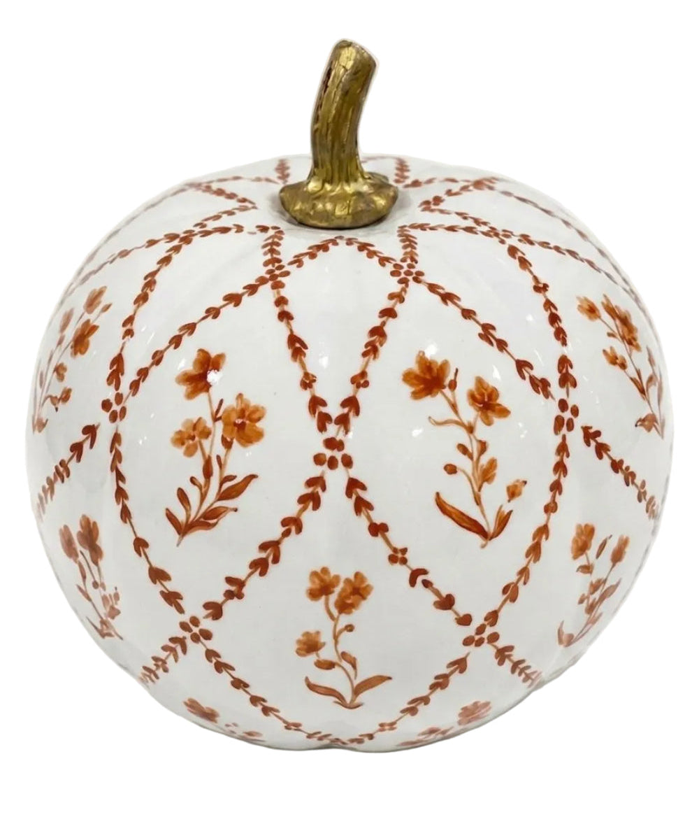 Rusty Red Garden Trellis Pumpkin