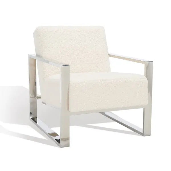Ramos Silver Metal Framed Accent Chair - The Mayfair Hall