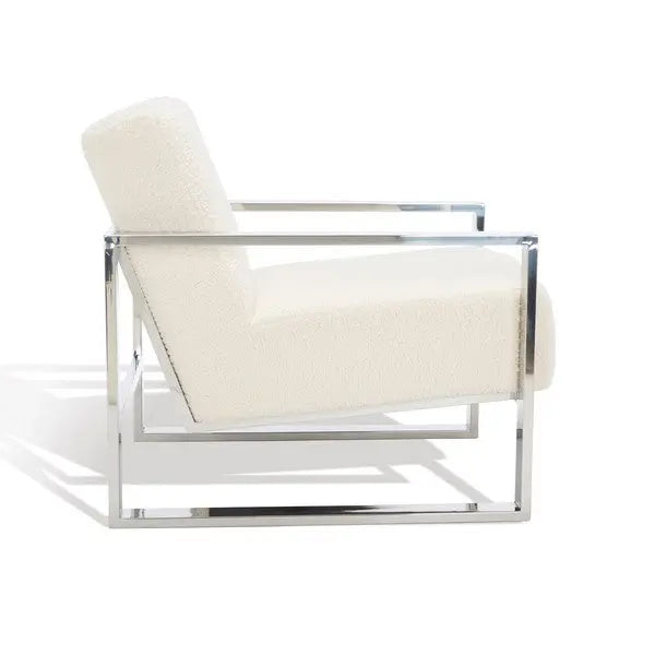 Ramos Silver Metal Framed Accent Chair - The Mayfair Hall