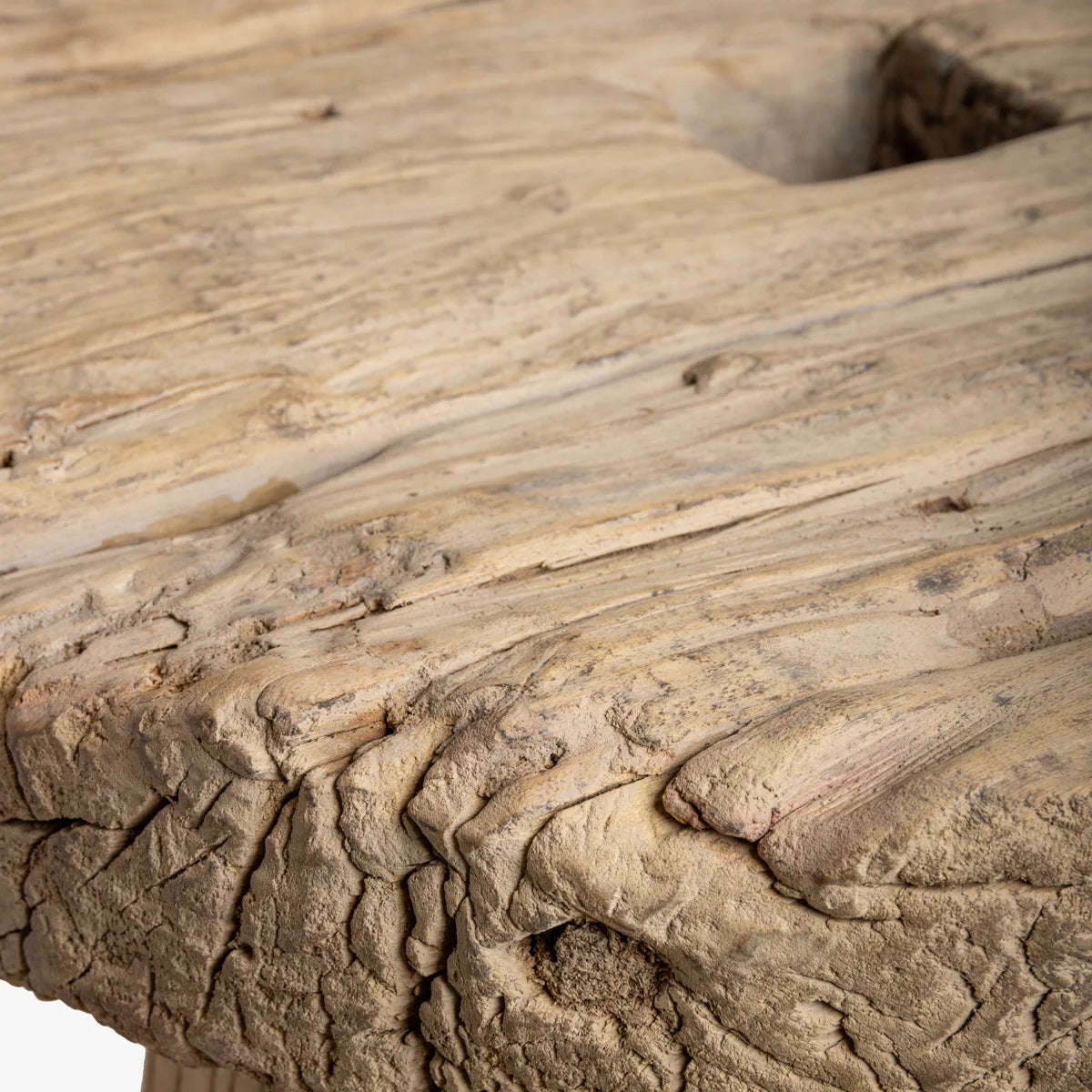 Round Elm Side Table