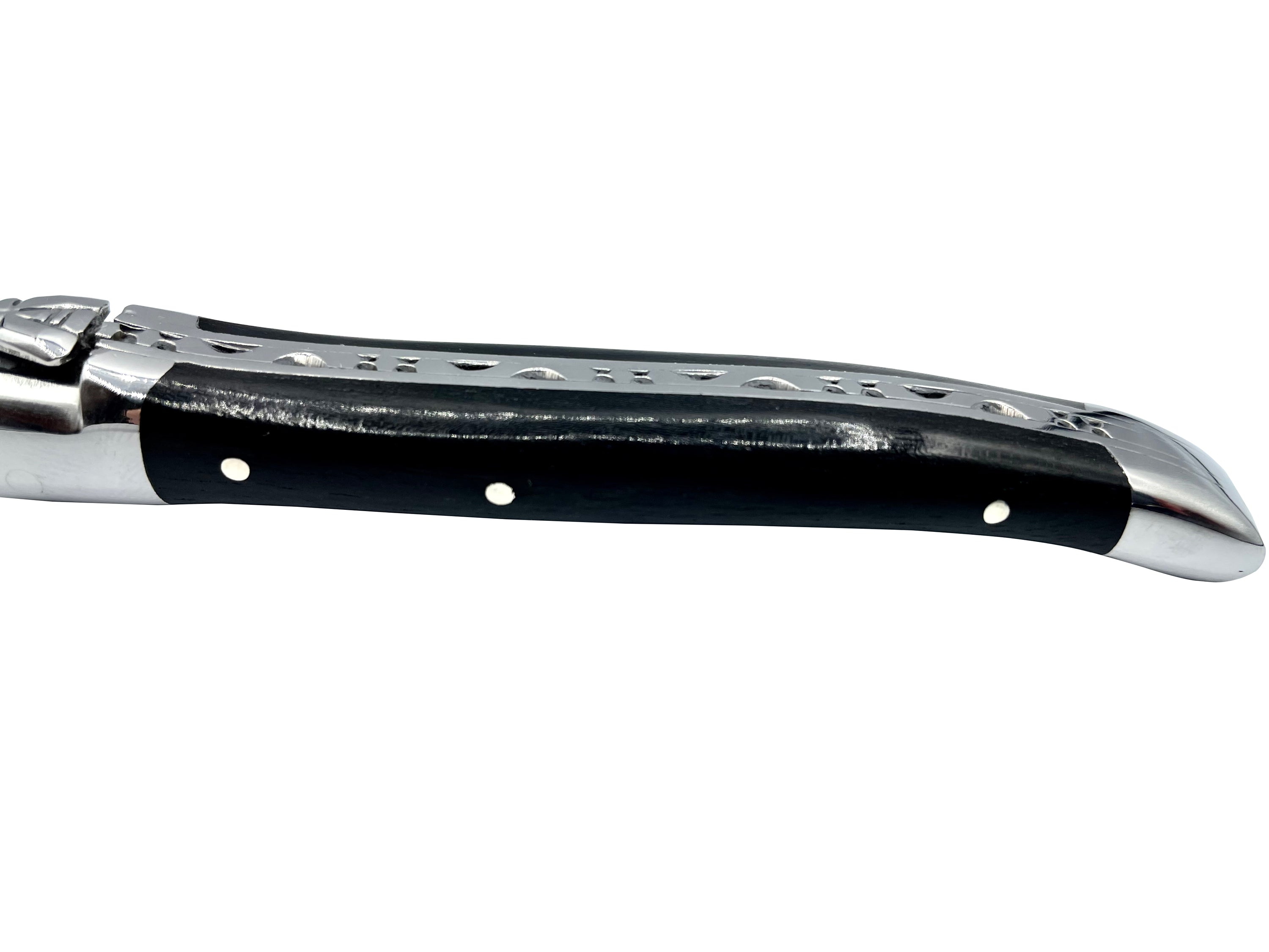 Laguiole en Aubrac Handcrafted 3-Piece Cheese Knife Set with Ebony Wood Handles