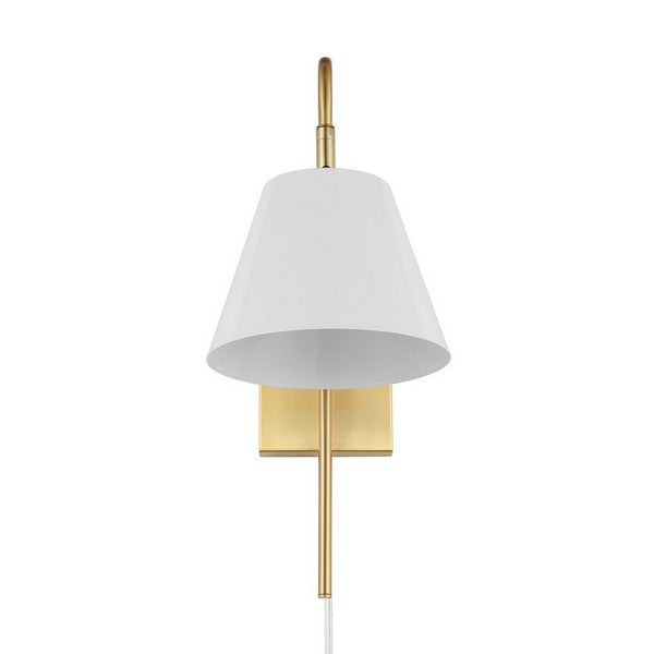 Rhoeva White-Brass Wall Sconce - The Mayfair Hall