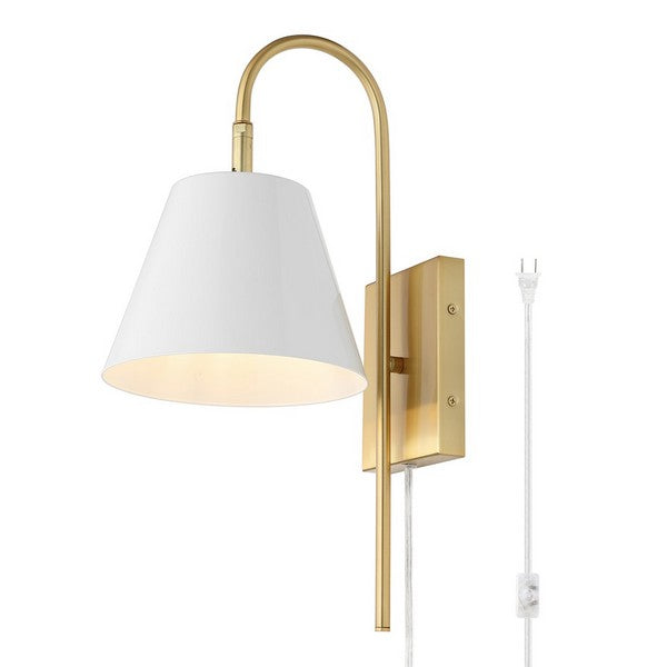Rhoeva White-Brass Wall Sconce - The Mayfair Hall