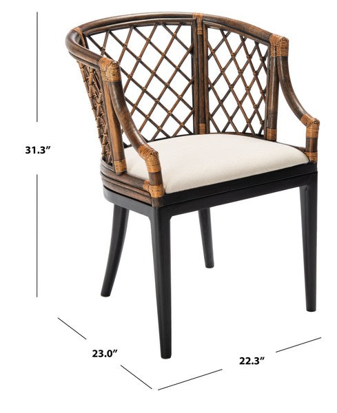 Carlotta Natural-Black Arm Chair - The Mayfair Hall