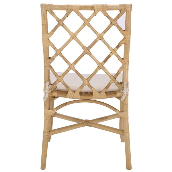 Haru Rattan Dining Chair in Natural and Cream (Set of 2)